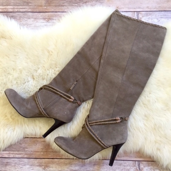 Nine West Shoes - Nine West Slouchy Suede Almond Toe Heeled Boots